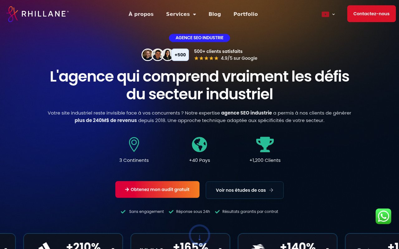 Apercu du site Rhillane – Agence SEO Industrie