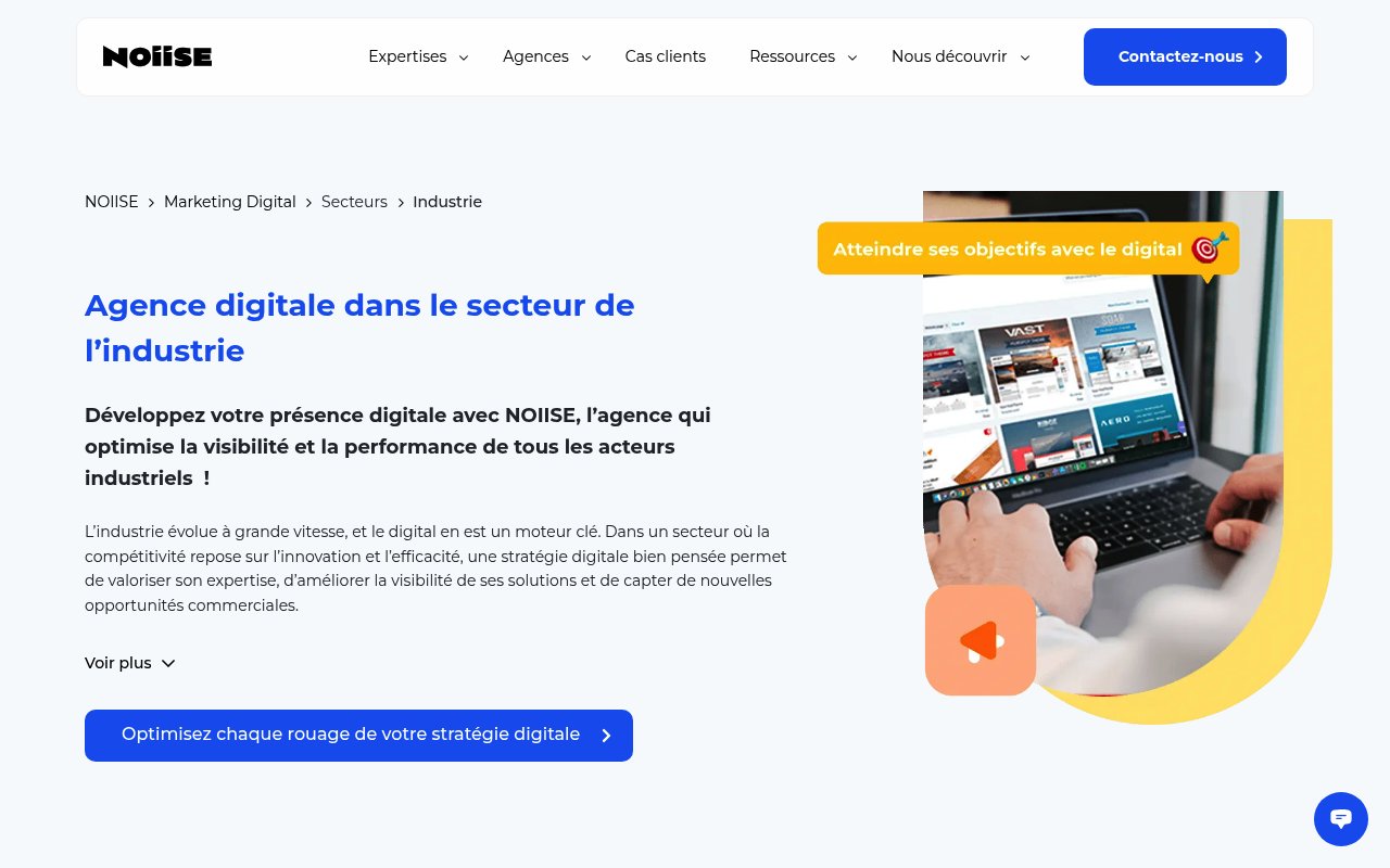Apercu du site NOIISE – Marketing Digital Industrie