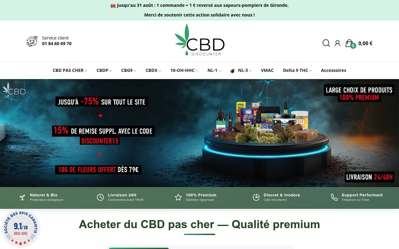 Apercu du site CBD Discounter