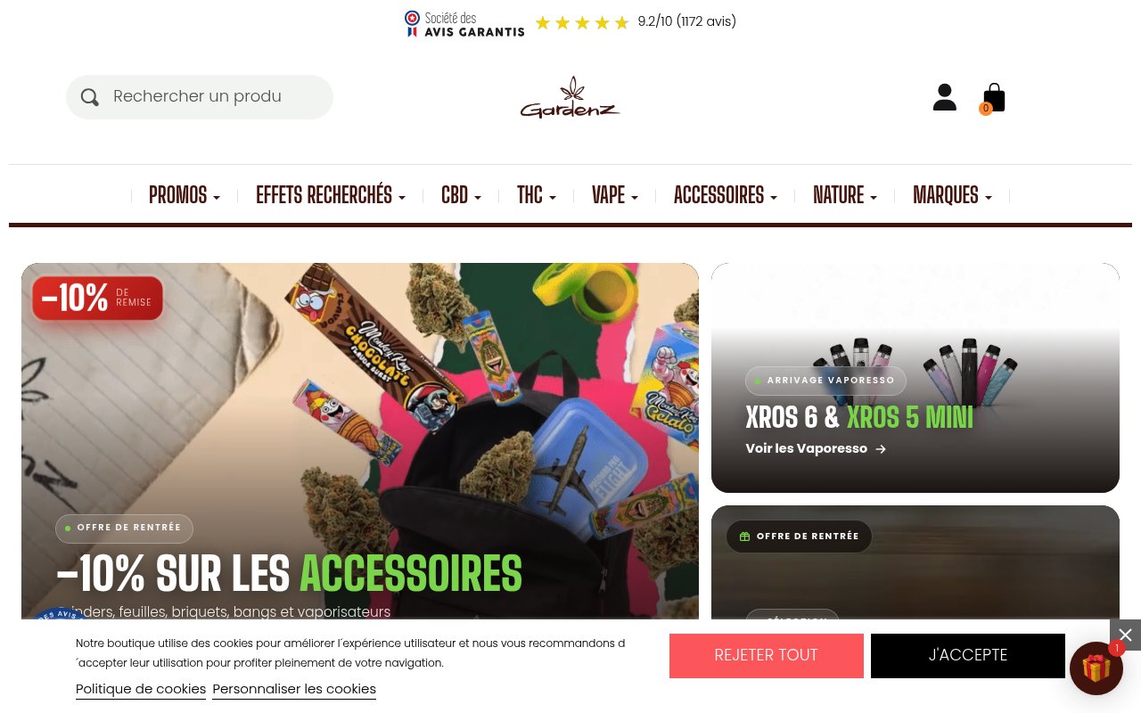 Apercu du site Gardenz
