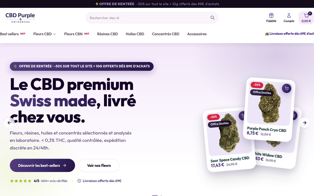 Apercu du site CBD Purple