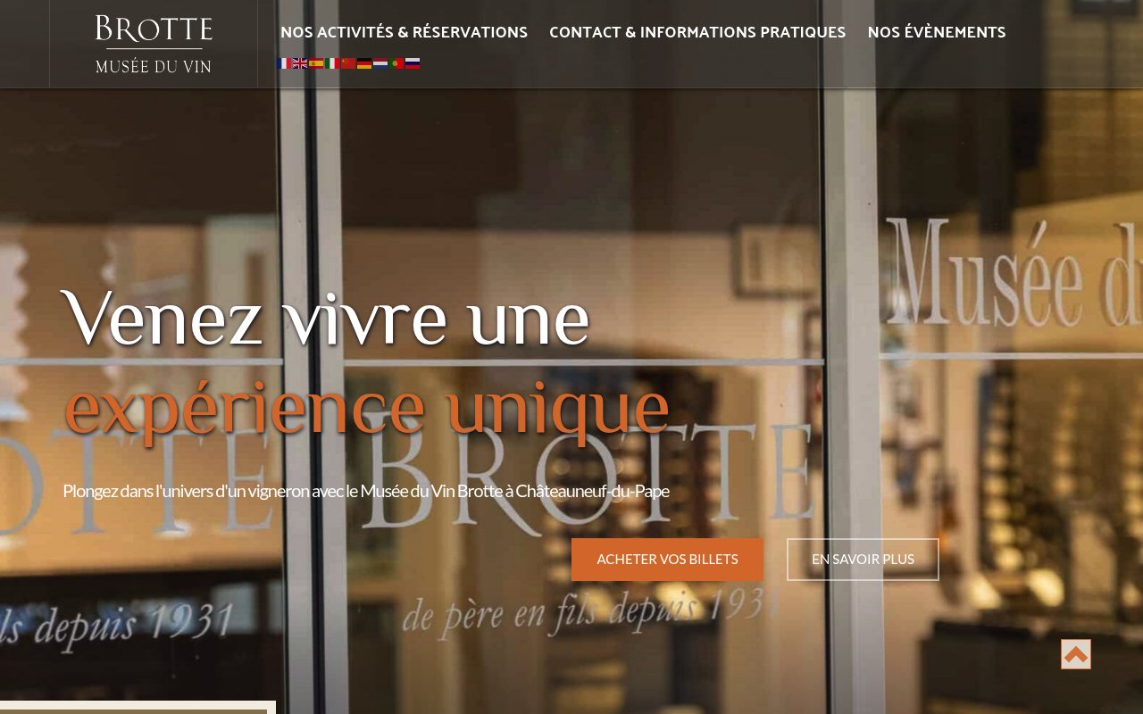 Apercu du site Musée du Vin Brotte