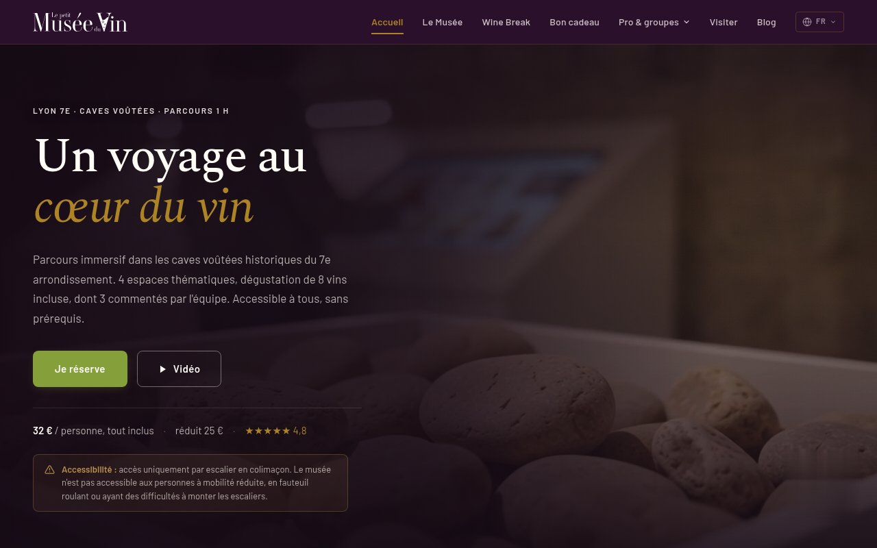 Apercu du site Le Petit Musée du Vin Lyon