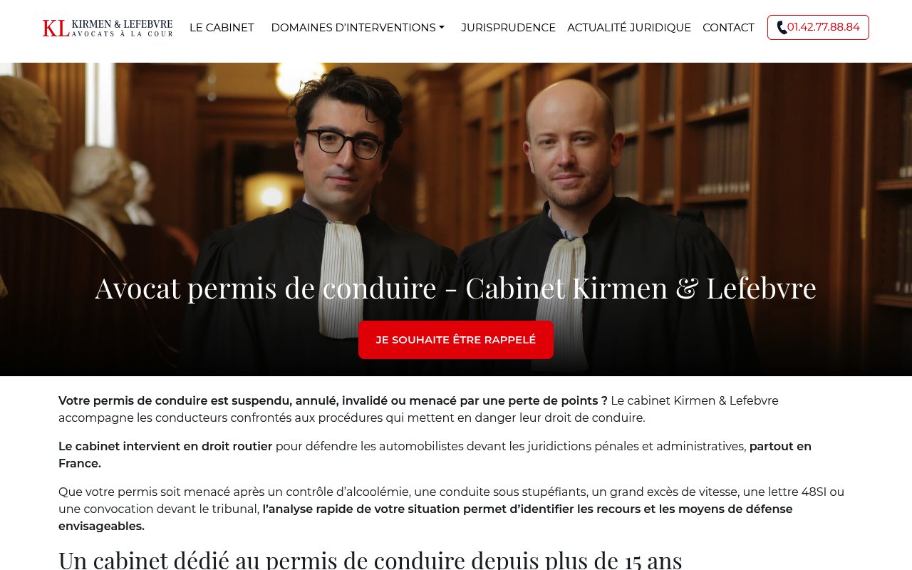 Apercu du site Cabinet Kirmen & Lefebvre