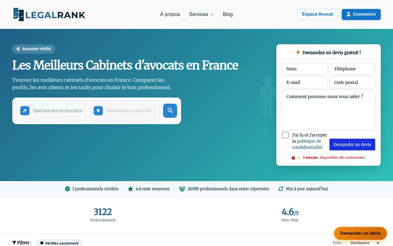 Apercu du site Stratem Avocats