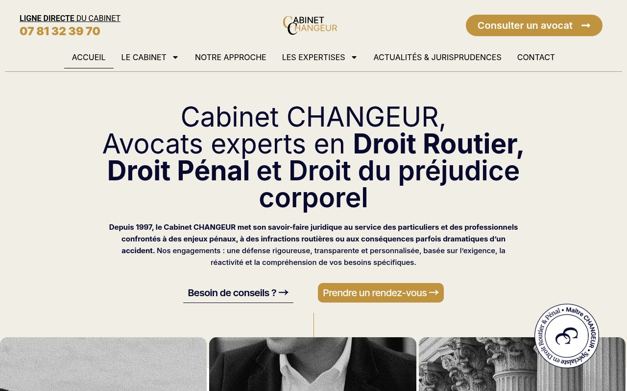 Apercu du site Cabinet Changeur