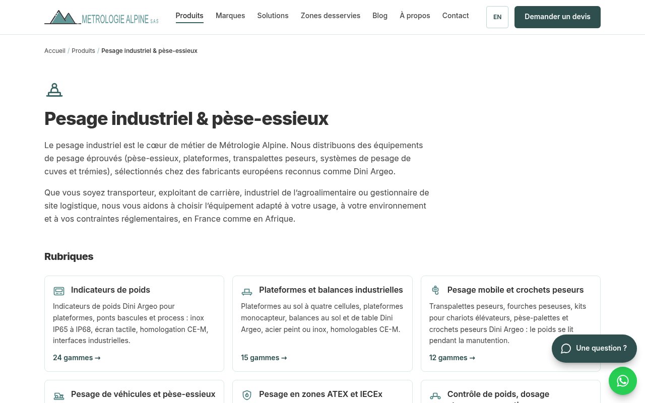 Apercu du site M&eacute;trologie Alpine