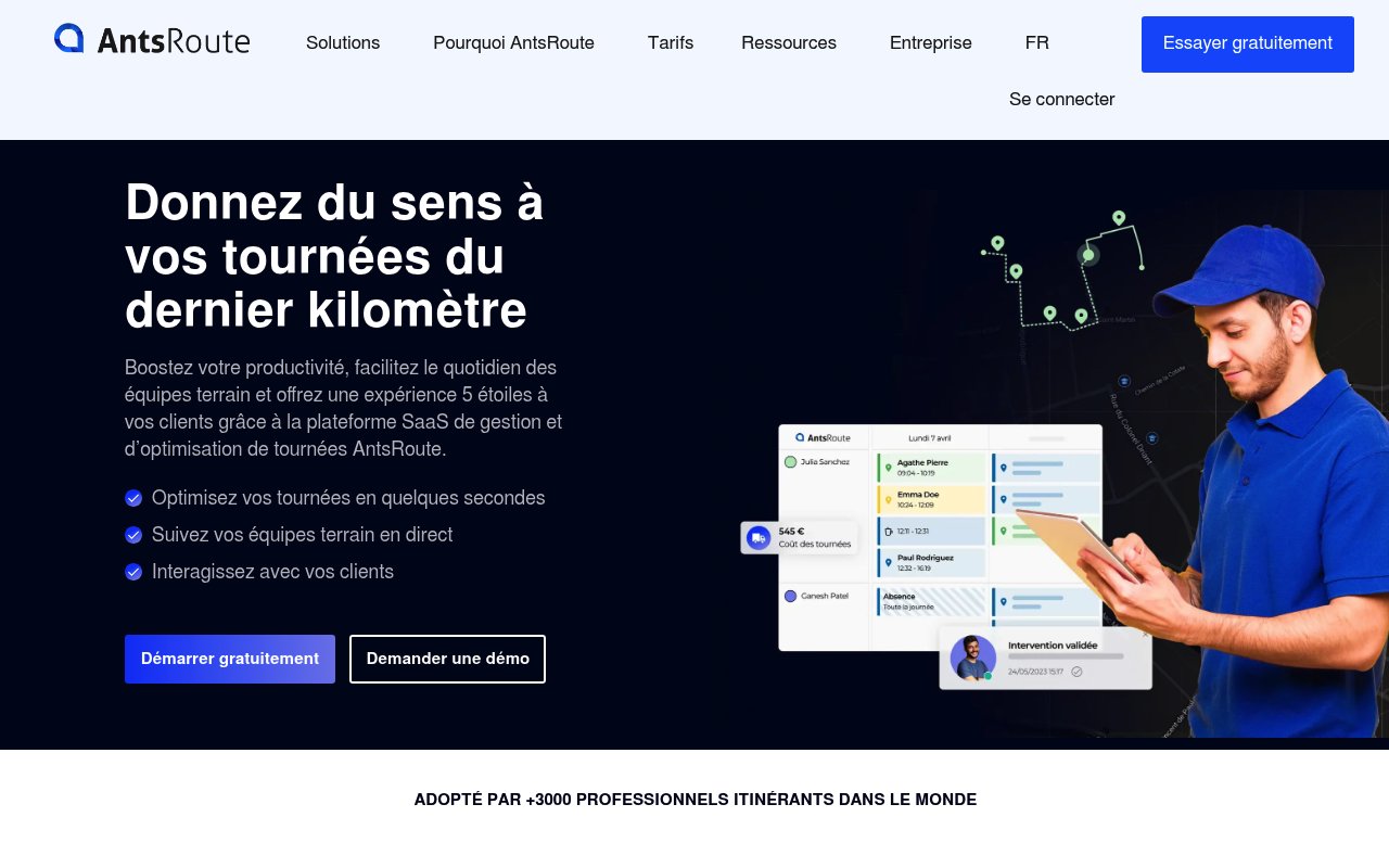 Apercu du site AntsRoute
