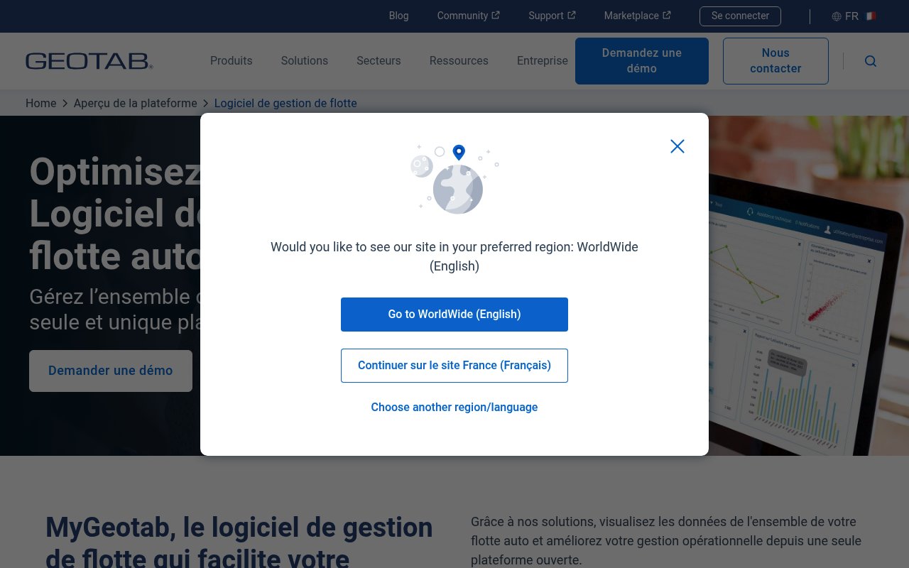 Apercu du site Geotab