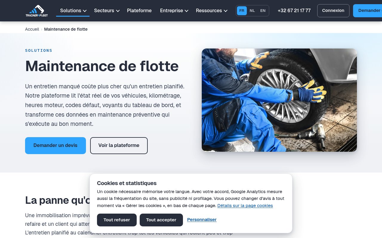 Apercu du site Tracker4Fleet