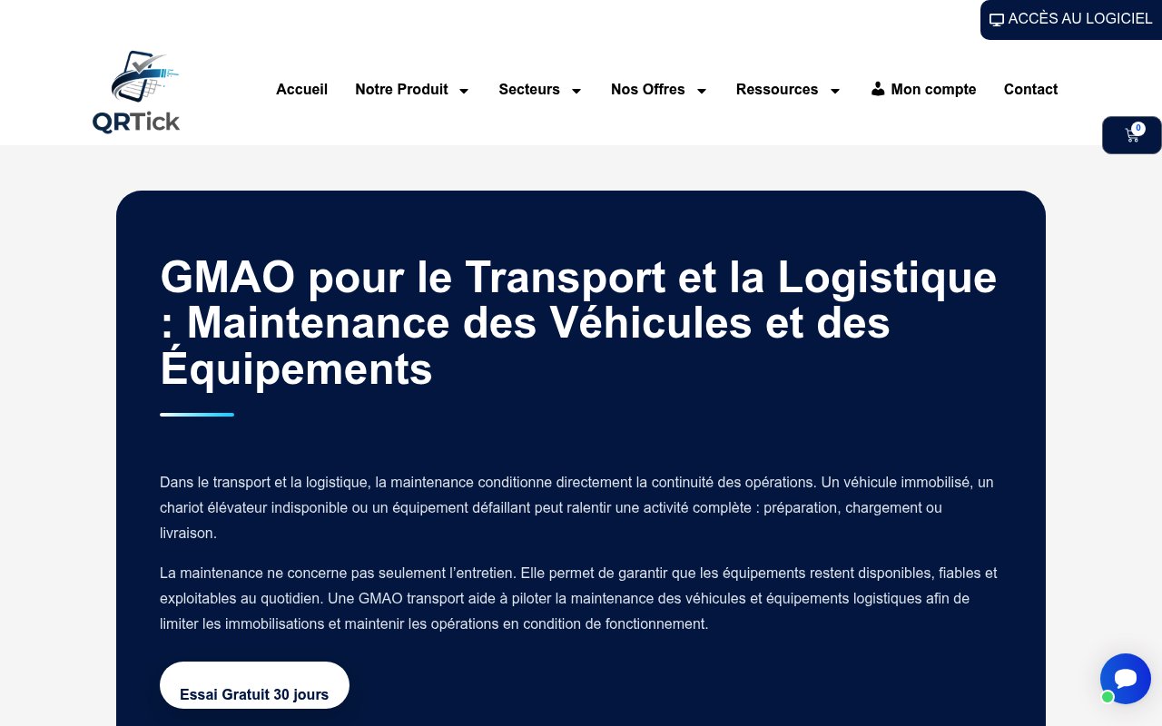 Apercu du site QRTick