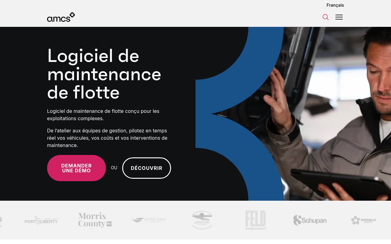 Apercu du site AMCS Fleet Maintenance