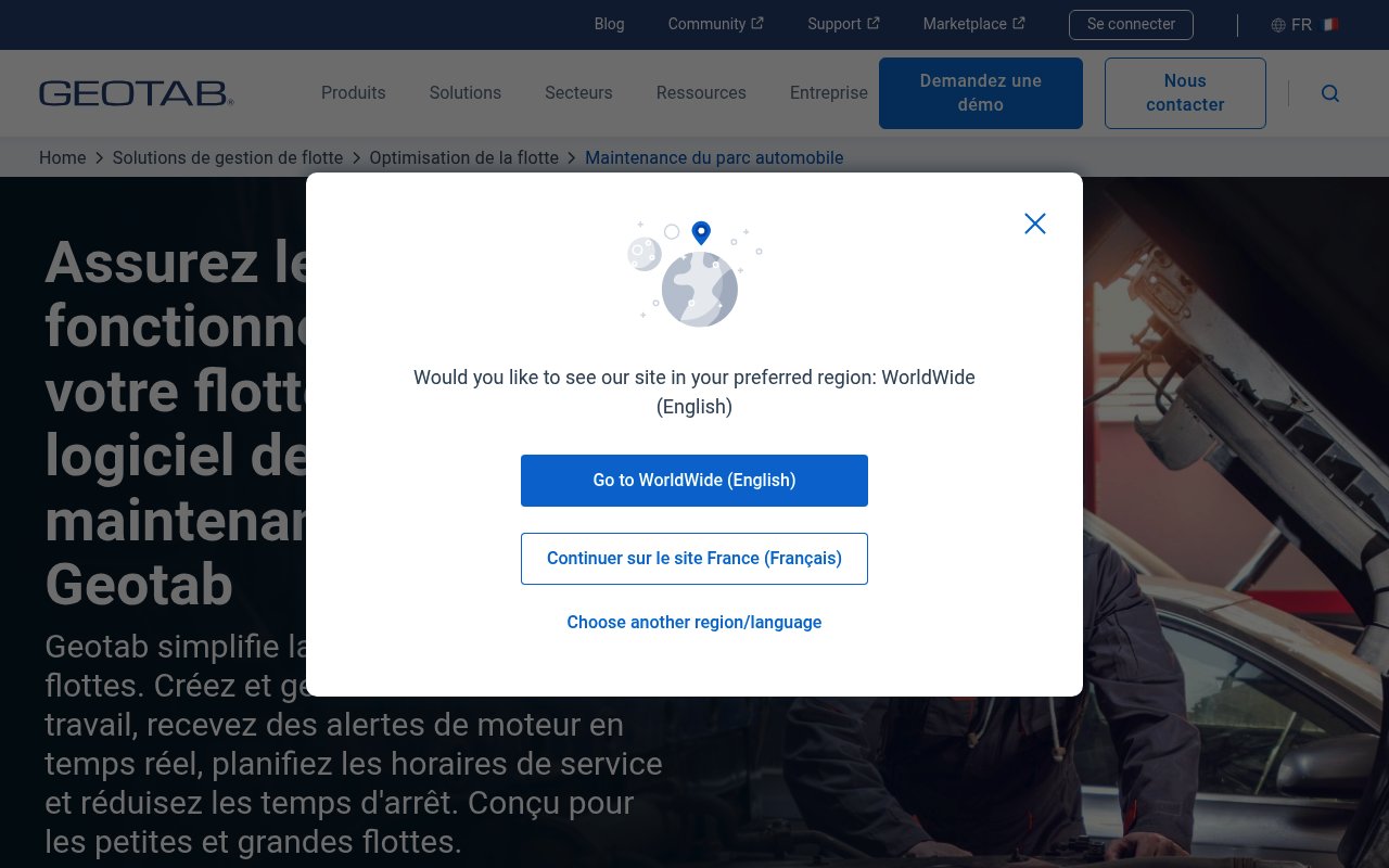 Apercu du site Geotab MyGeotab