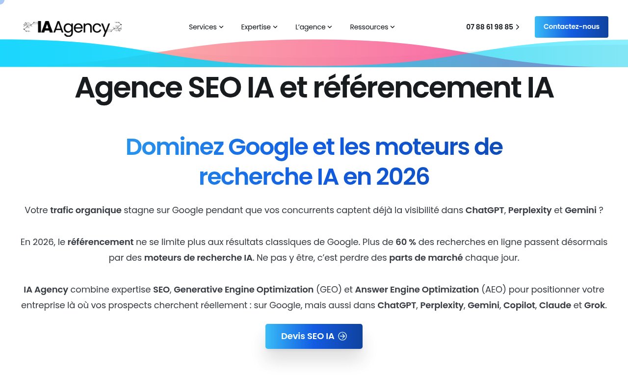 Apercu du site IA Agency