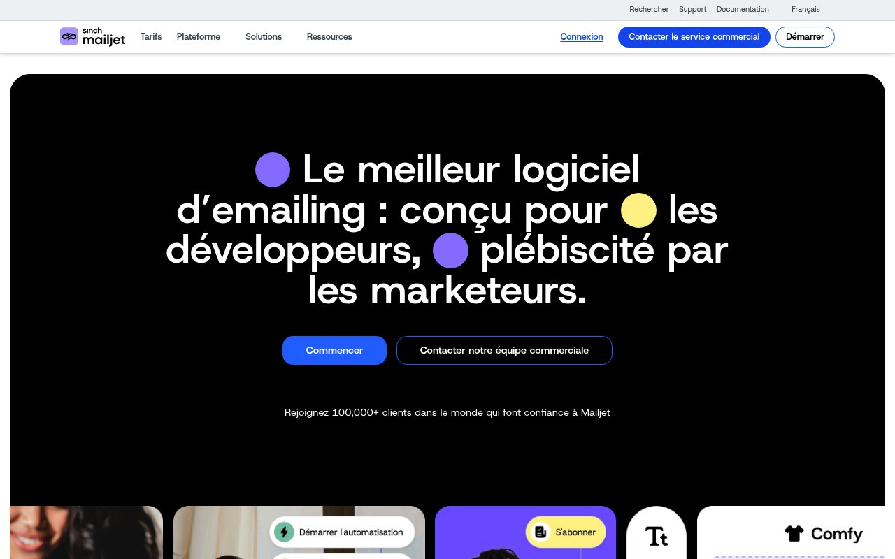 Apercu du site Mailjet
