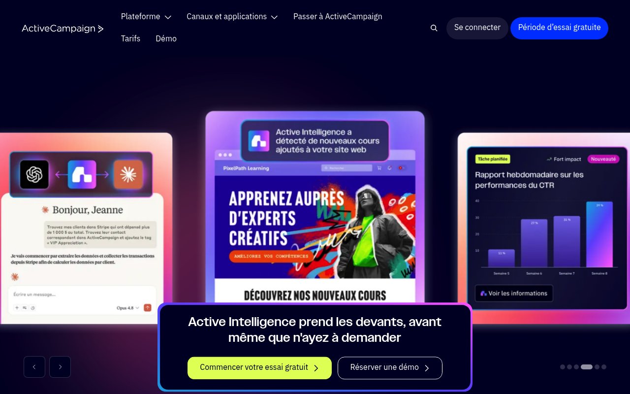 Apercu du site ActiveCampaign