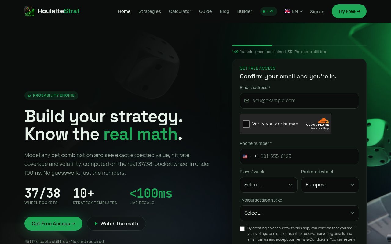 Apercu du site Roulette Strat