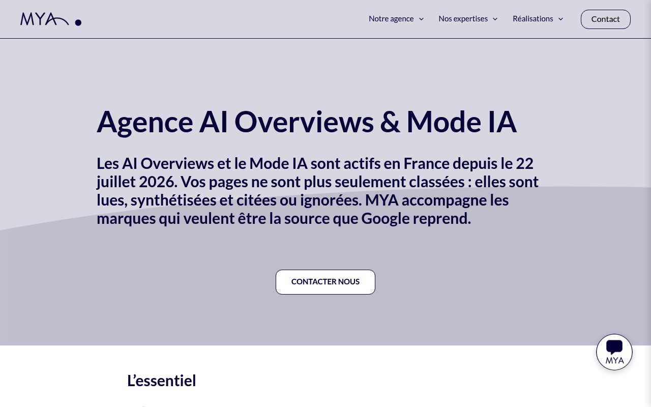 Apercu du site MYA Paris