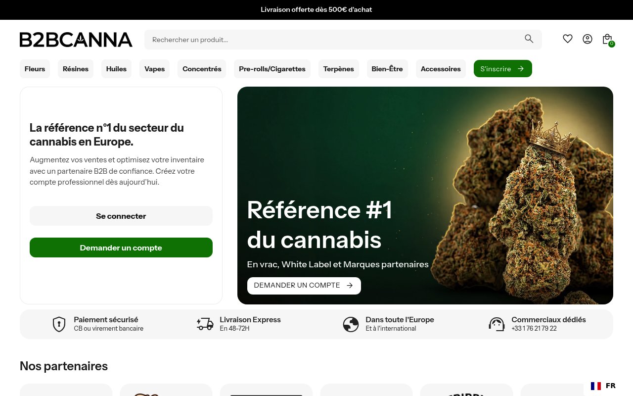 Apercu du site B2BCANNA