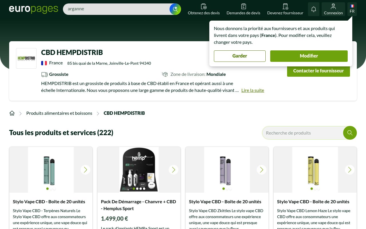 Apercu du site CBD HEMPDISTRIB