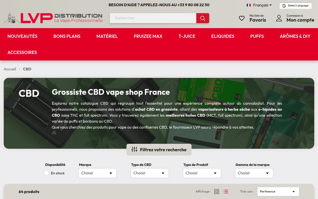 Apercu du site LVP Distribution