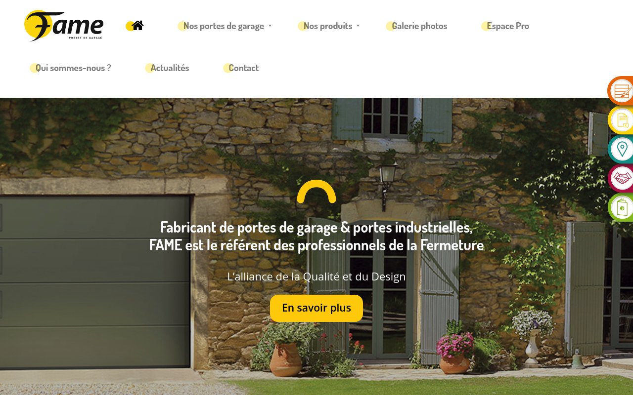 Apercu du site Fame