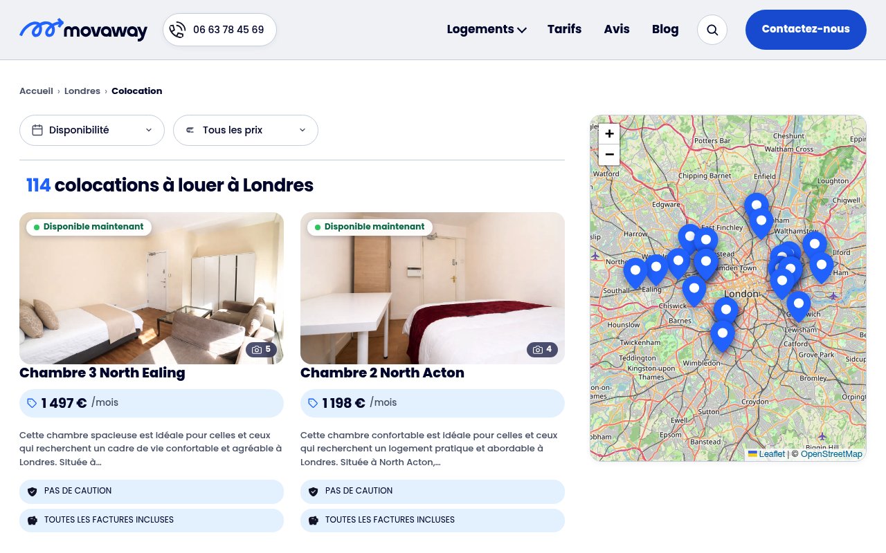 Apercu du site Movaway