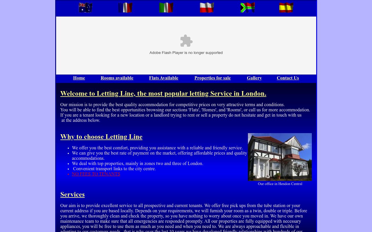 Apercu du site Letting Line