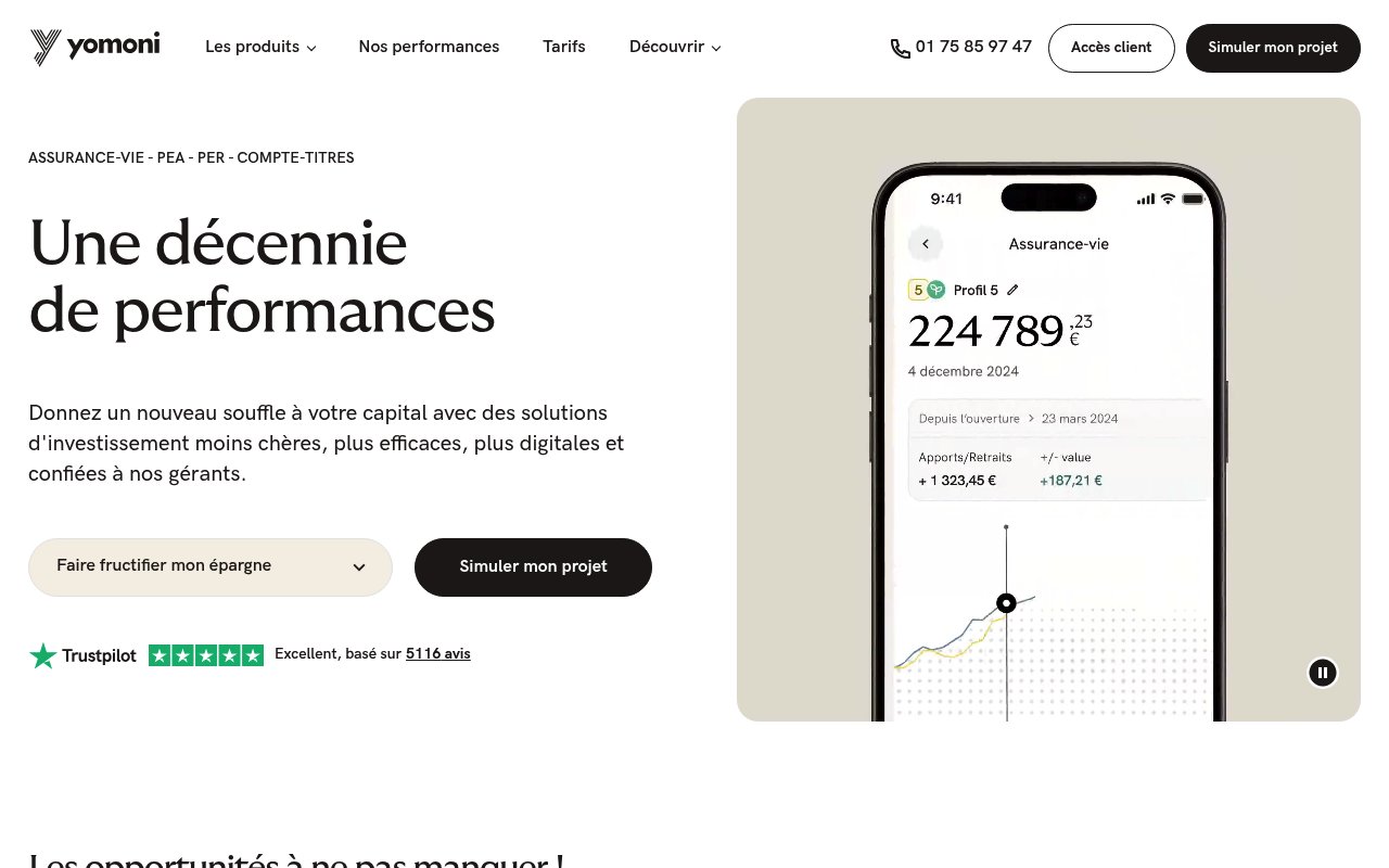 Apercu du site Yomoni Retraite+