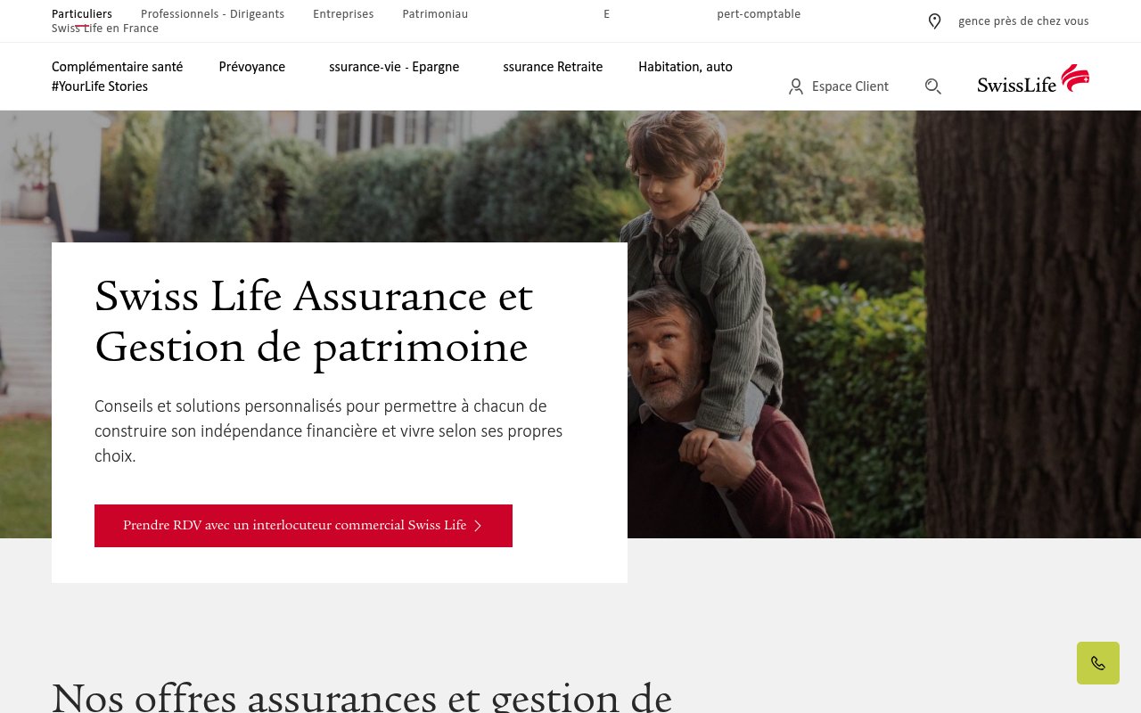 Apercu du site Swiss Life PER Individuel