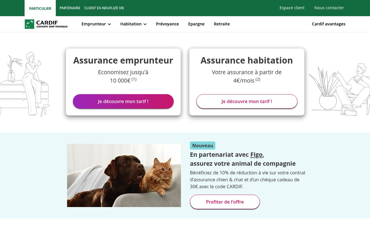 Apercu du site Cardif Essentiel Retraite