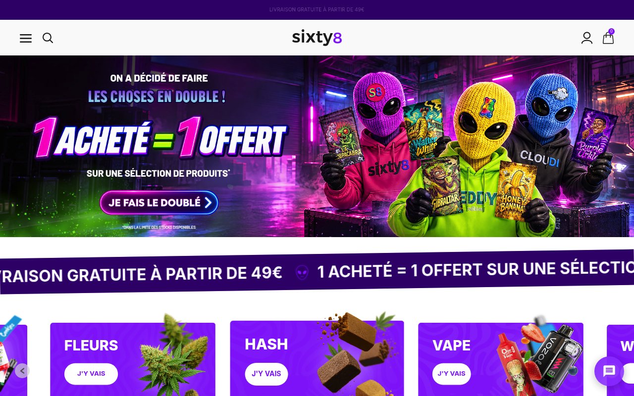 Apercu du site Sixty8