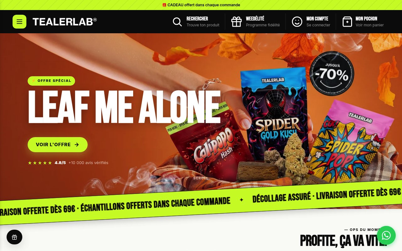 Apercu du site tealerlab.com