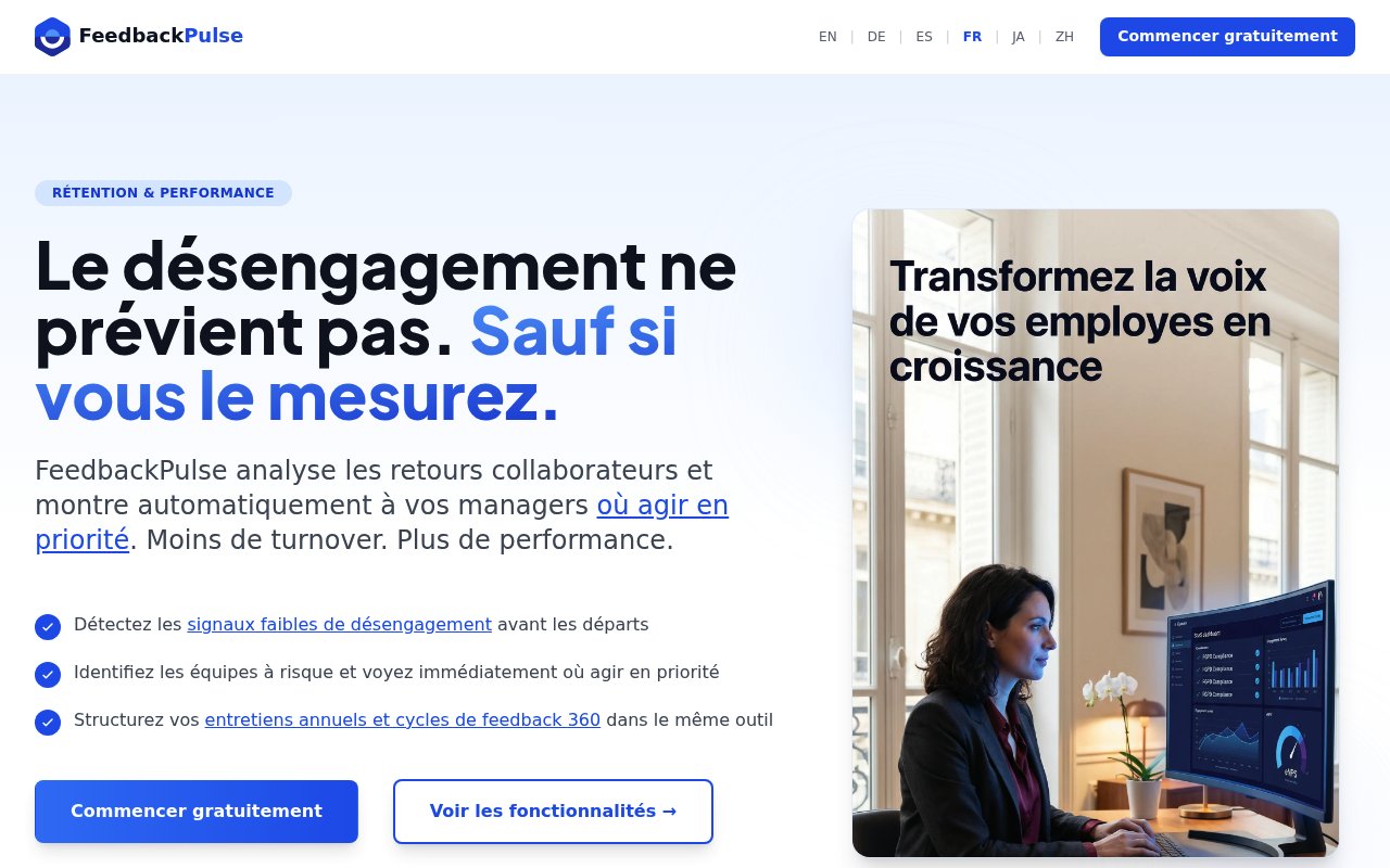 Apercu du site FeedbackPulse