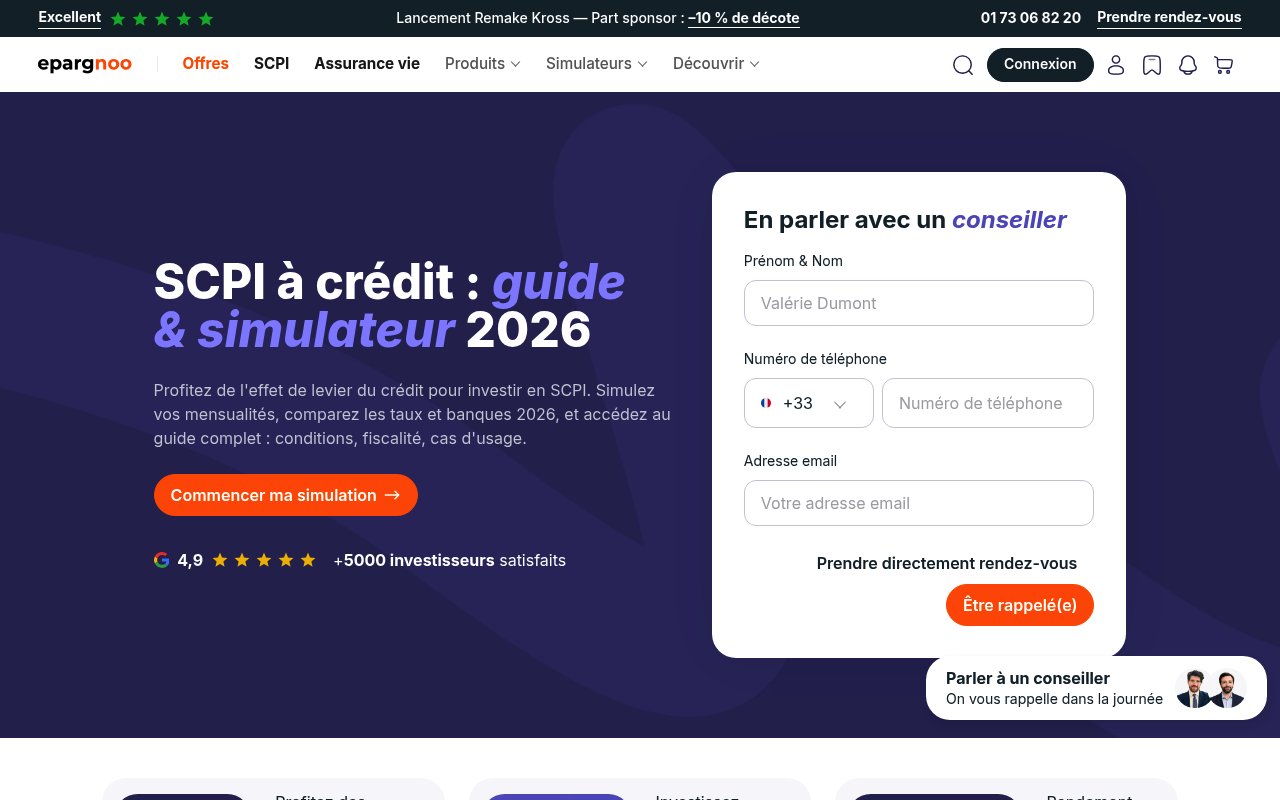 Aperçu du site epargnoo