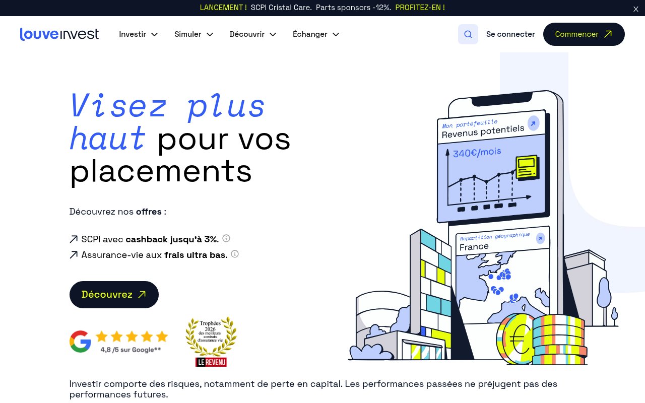 Aperçu du site Louve Invest
