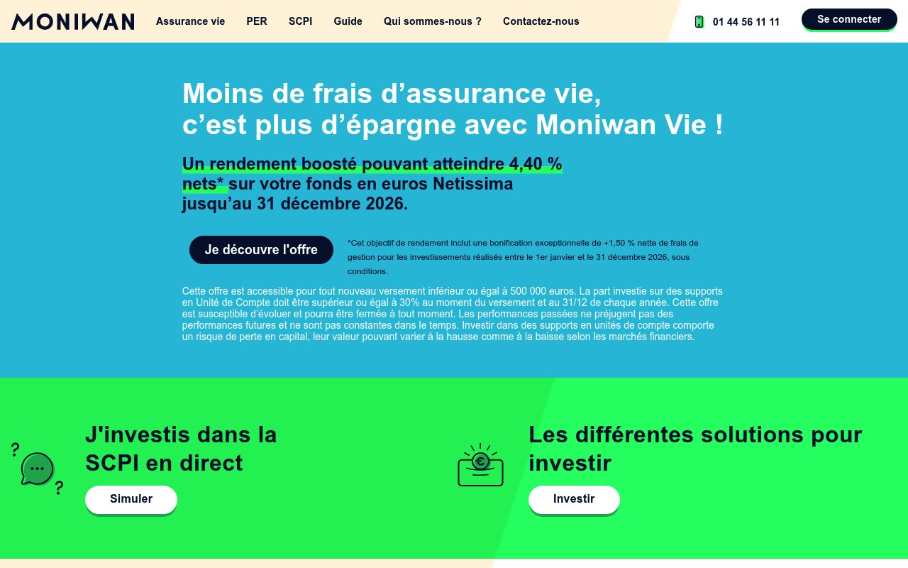 Aperçu du site Moniwan