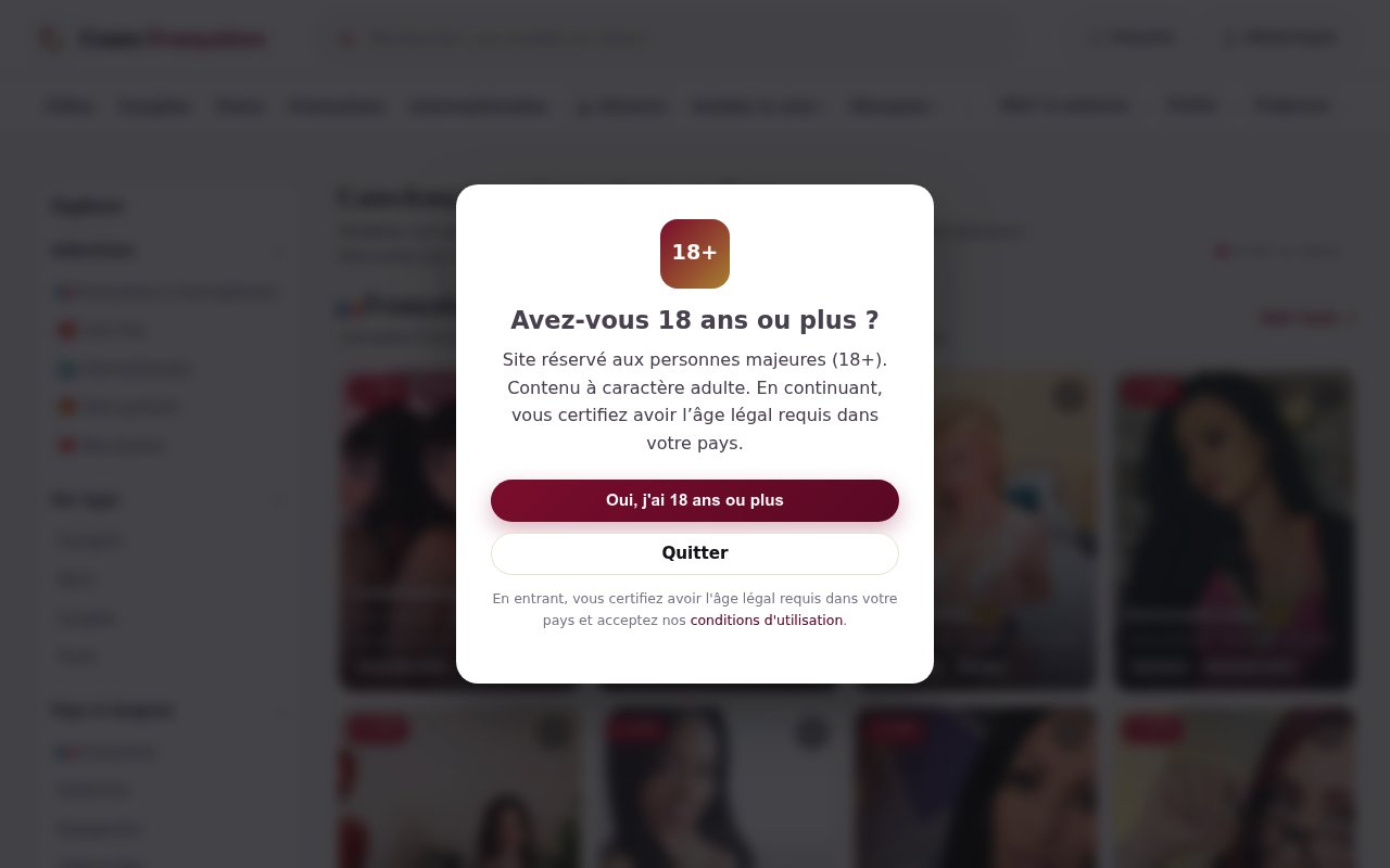 Apercu du site Cams Françaises
