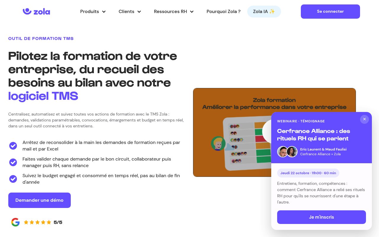 Apercu du site Zola