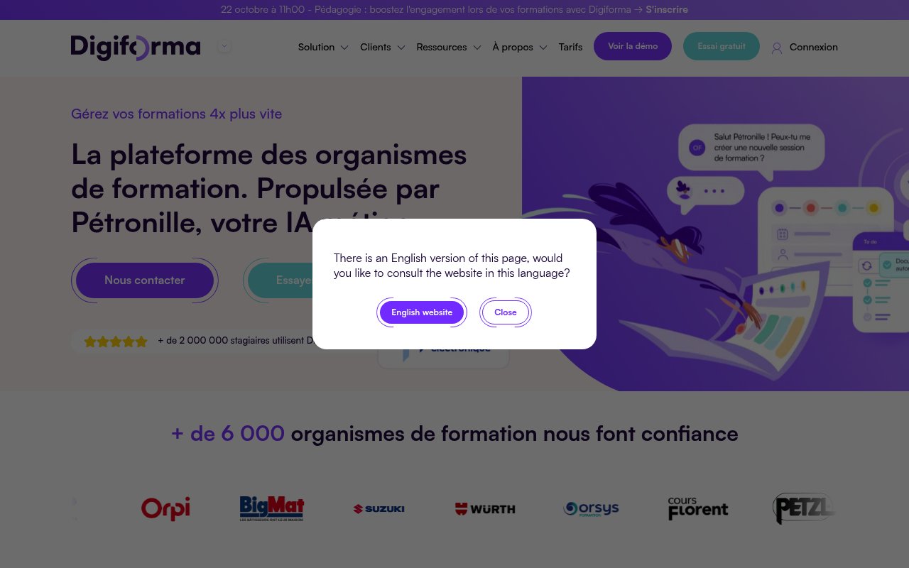 Apercu du site Digiforma