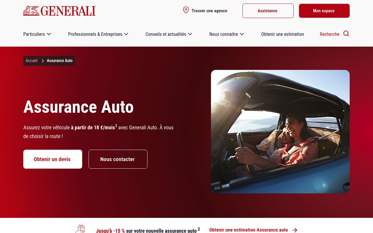 Apercu du site Generali