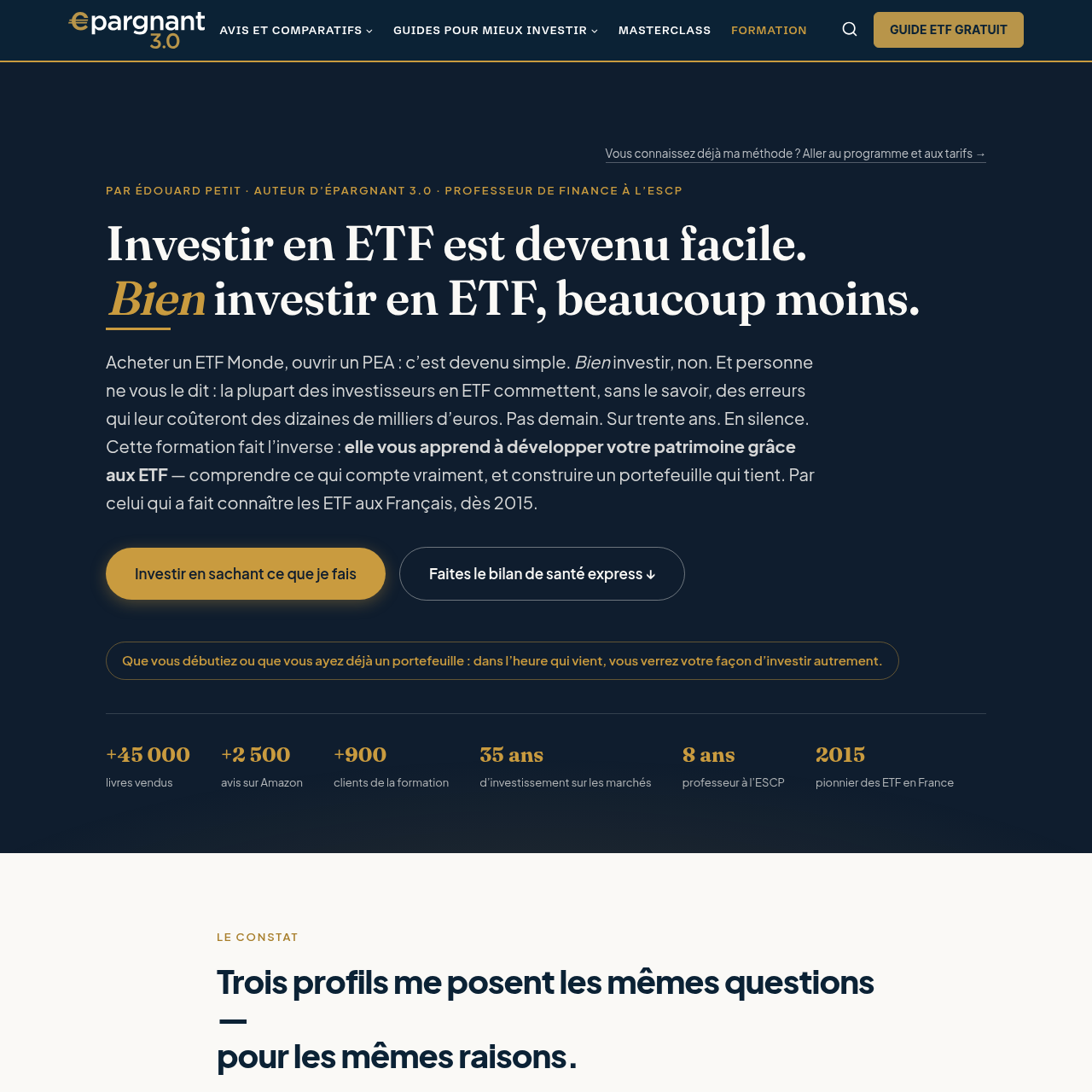 Apercu du site Épargnant 3.0