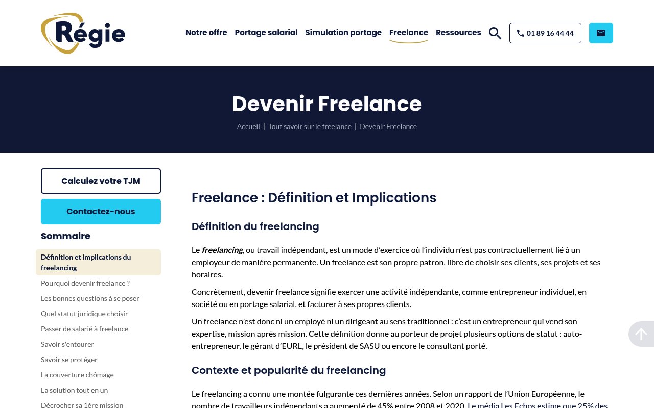 Apercu du site Regie Portage