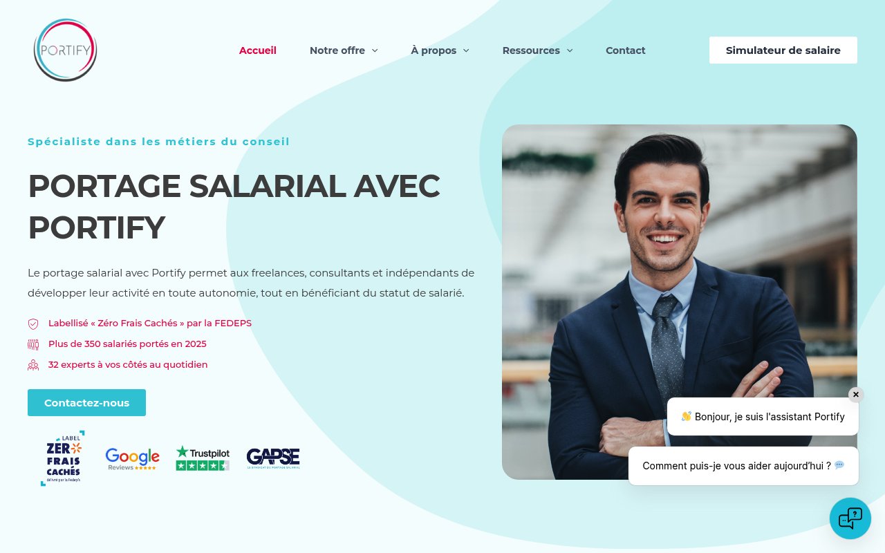 Apercu du site Portify