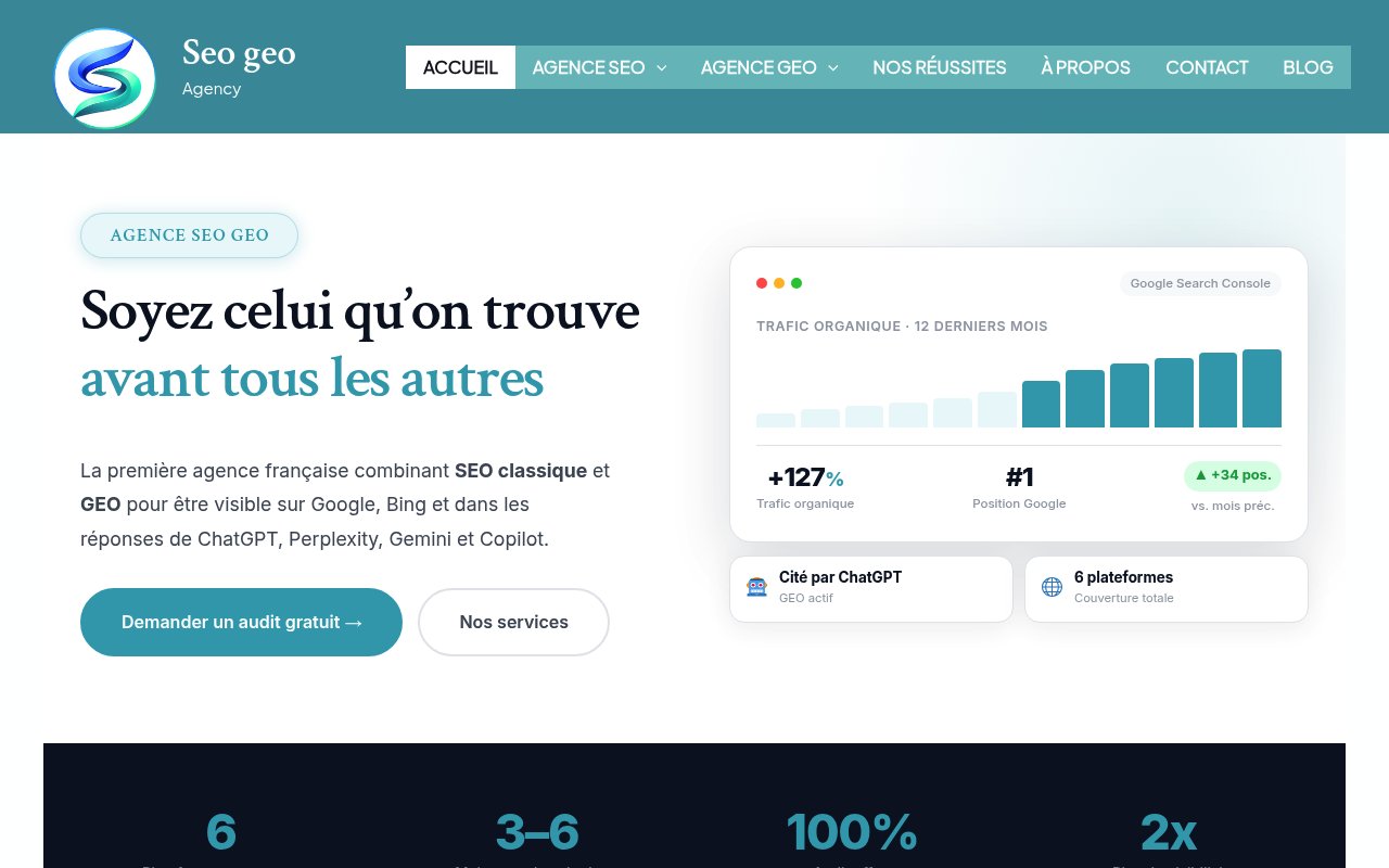 Apercu du site Agence SEO GEO