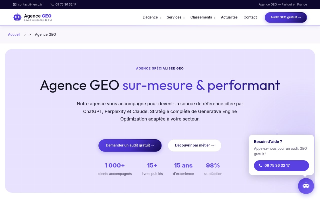 Apercu du site Agence GEO