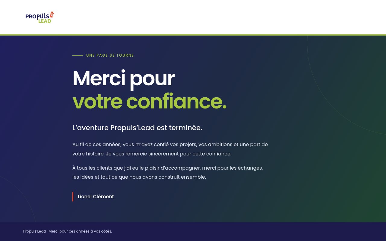 Apercu du site Propuls’Lead