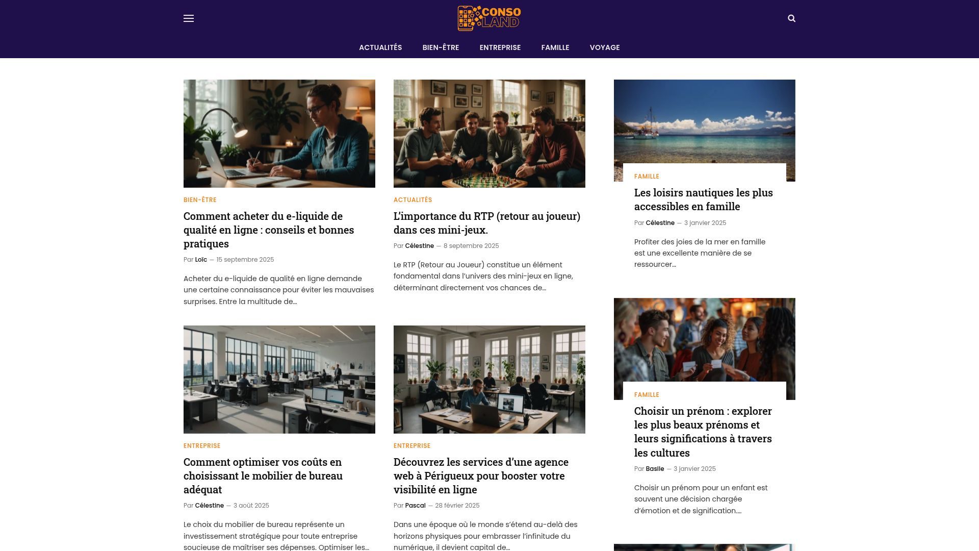 Aperçu de consoland.com