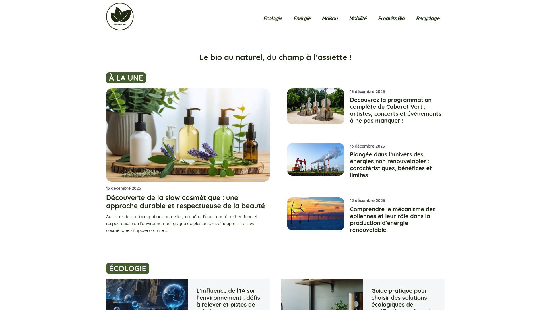 Aperçu de espace-bio.com