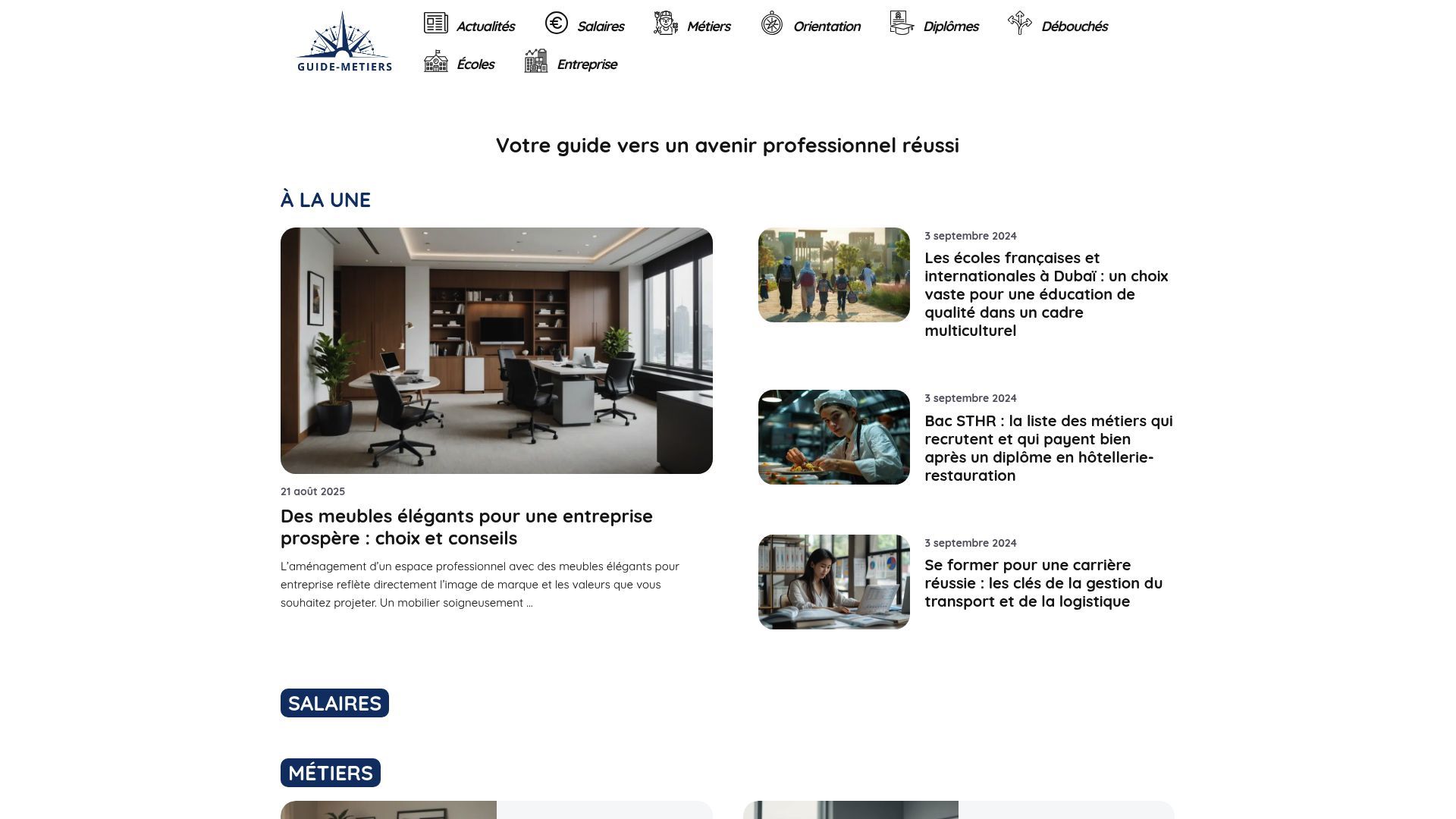 Aperçu de guide-metiers.fr
